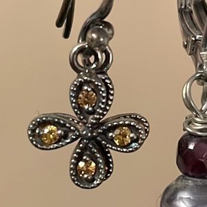 Yellow sapphire flower earrings